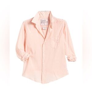 Frank & Eileen Barry Button Up in Grapefruit / Light Pink Orange— Womens Small
